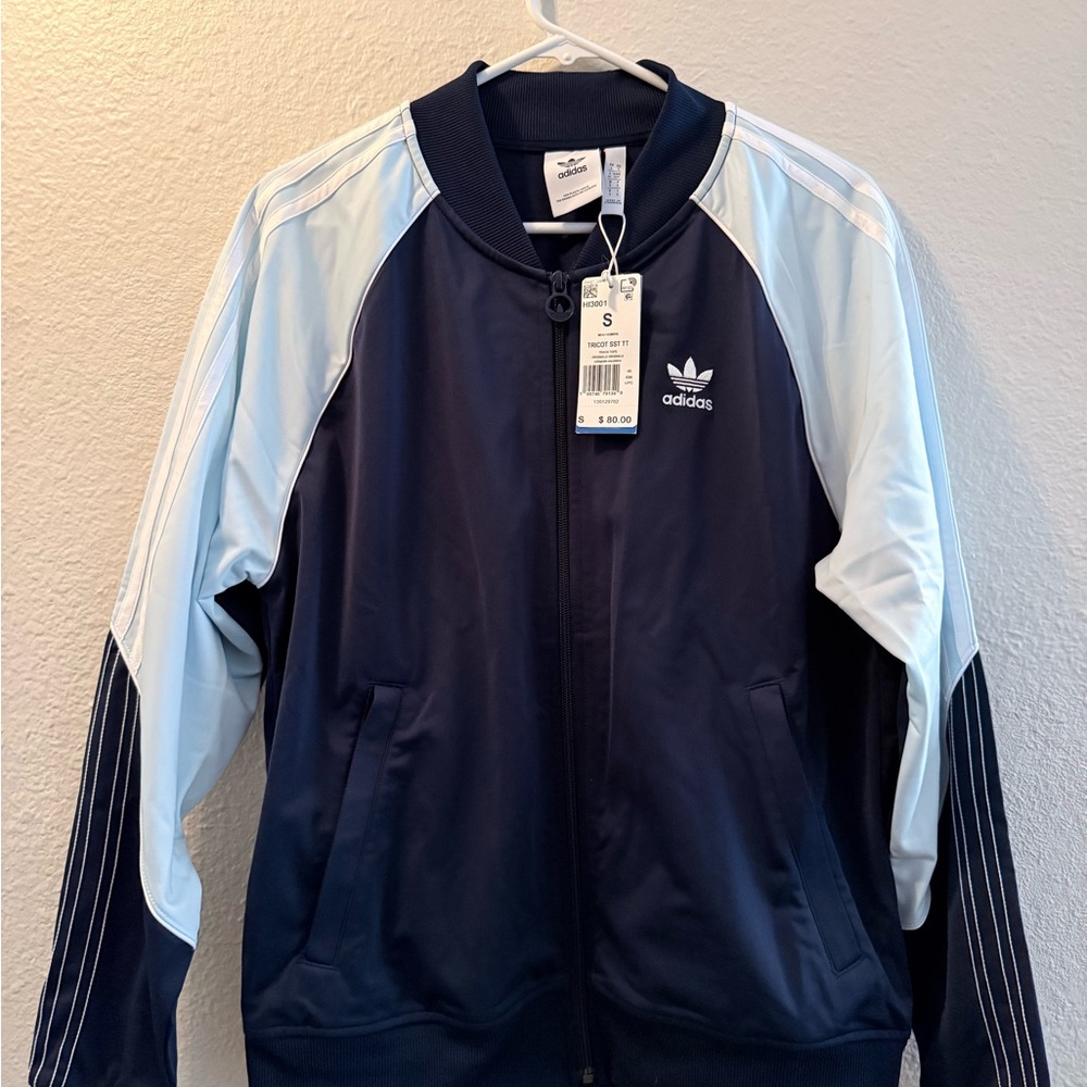 Adidas Dark Blue and Light Blue Track Jacket New with tag
